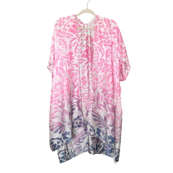 NWT Colorful Retro Satin Duster One Size - Picture 1 of 5